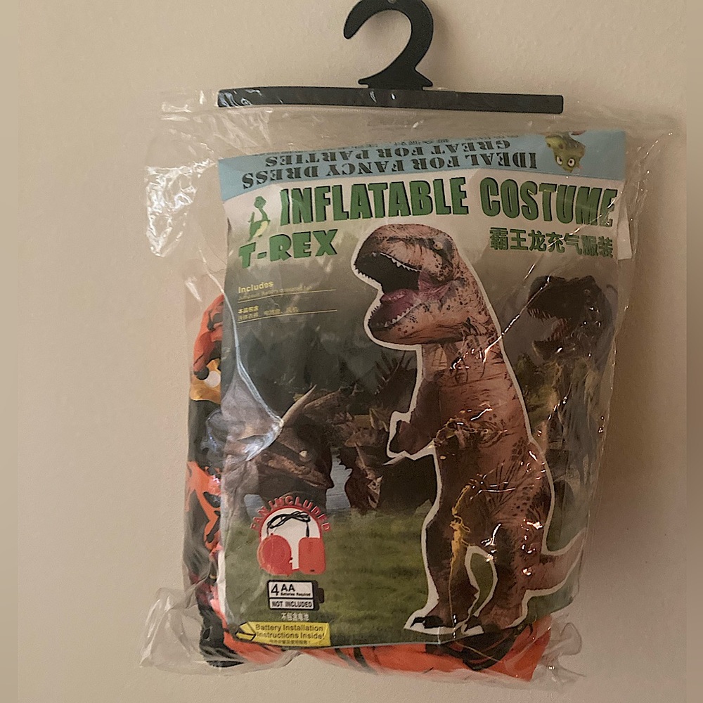 Inflatable dinosaur costume